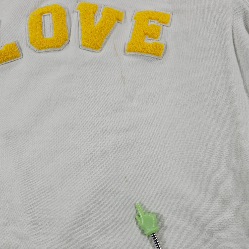 Tory Sport Sweatshirt Womens XL Off White Love Chenille Applique Pullover - Picture 5 of 13